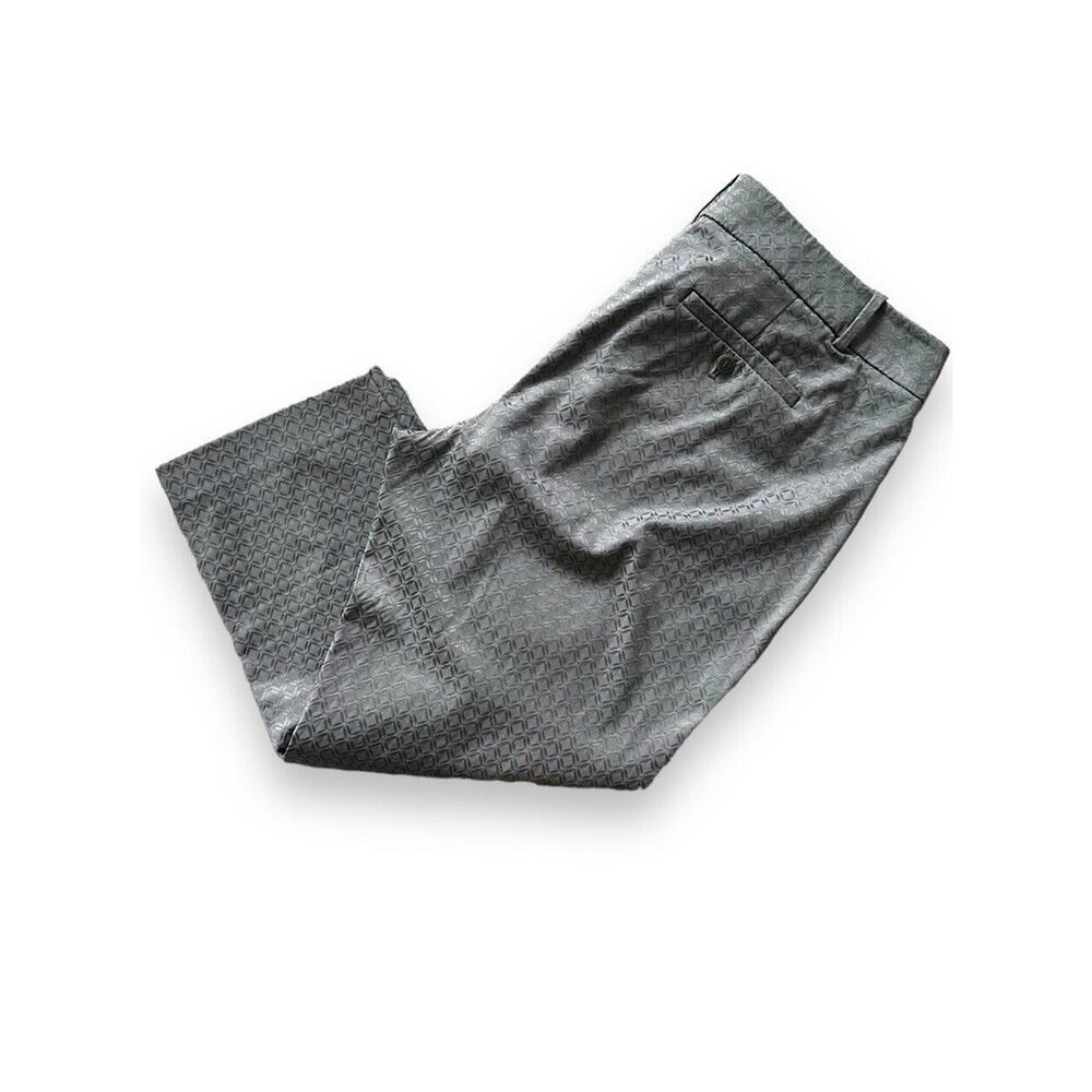 Ann Taylor Loft Gray Texture Crop Pant Diamond Pattern 12 Regular Career Classic - Picture 3 of 6